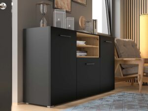 miniaturka Nowoczesna Komoda Czarny Mat NIMET