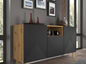 miniaturka Nowoczesna Czarna komoda dąb artisan IZMIR