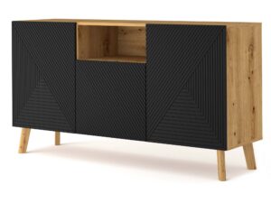 Nowoczesna Czarna komoda dąb artisan IZMIR