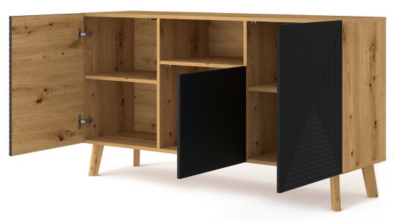 miniaturka Nowoczesna Czarna komoda dąb artisan IZMIR