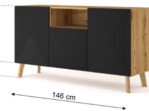 miniaturka Nowoczesna Czarna komoda dąb artisan IZMIR