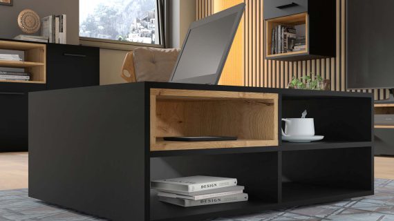 miniaturka Czarna matowa ława kawowa NIMET