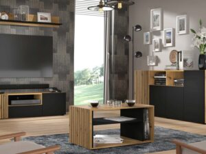 miniaturka Szafka pod TV dąb artisan czarny mat MERVE