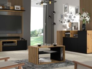 miniaturka Szafka pod TV dąb artisan czarny mat MERVE