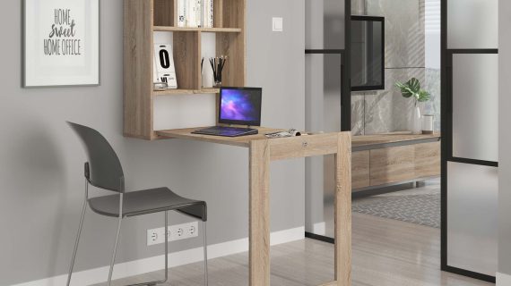 miniaturka Rozkładane biurko Wiszące z półkami SARI