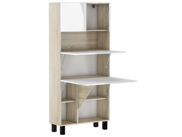 Półotwarta szafka z miejscem do przechowywania i narożną półką – dąb sonoma