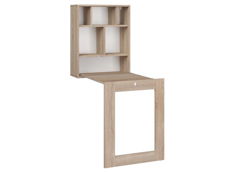 Biurko wiszące sonoma z półkami