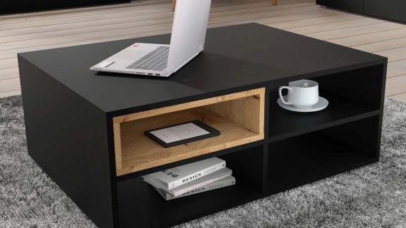 miniaturka Czarna matowa ława kawowa NIMET