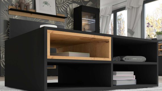 miniaturka Czarna matowa ława kawowa NIMET