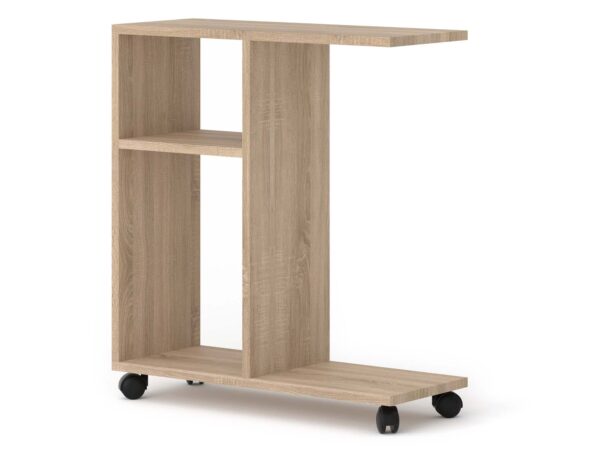 Drewniany stolik pomocniczy z półką