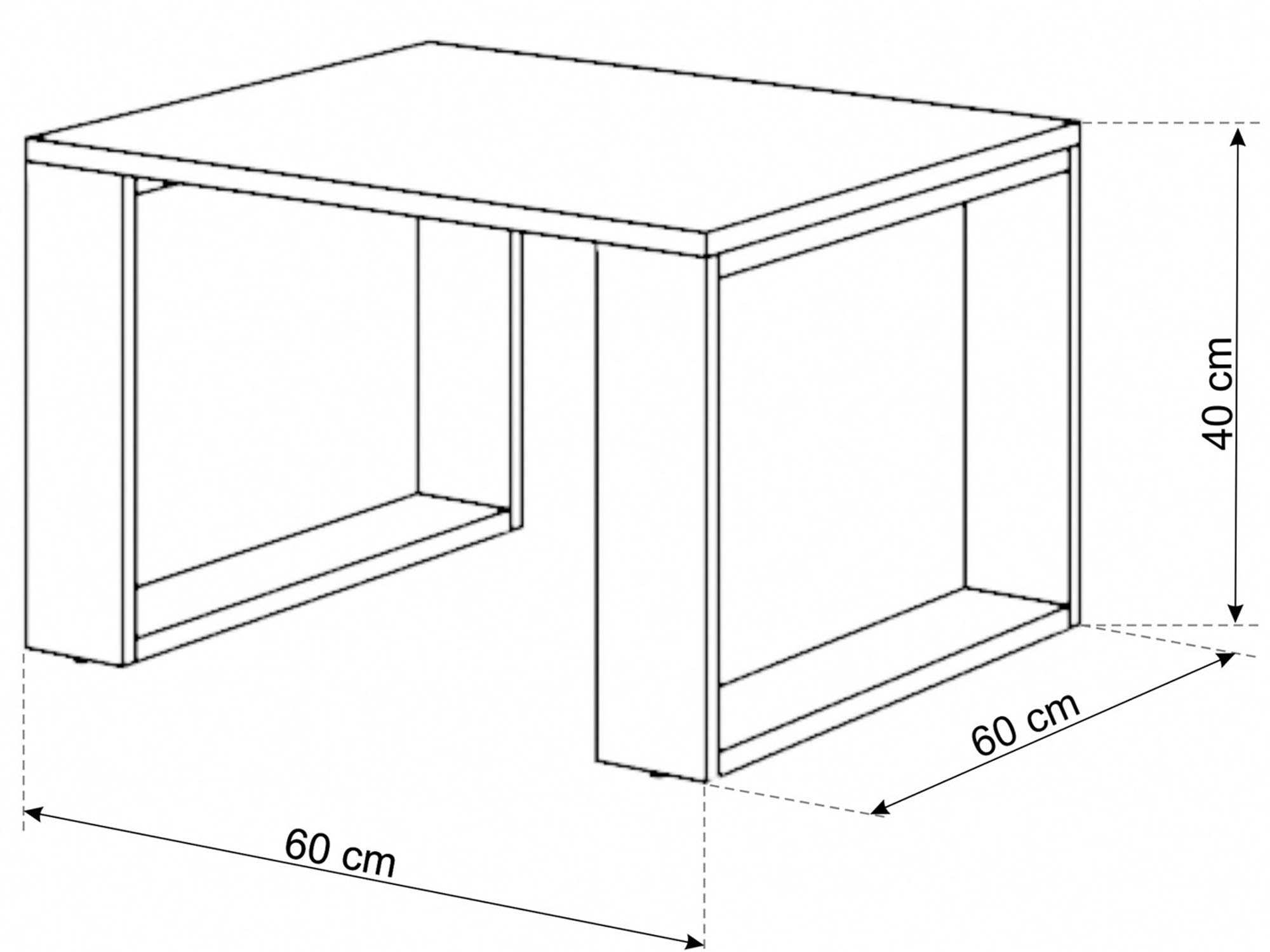 Loftowy stolik z betonu z nogami w kształcie litery L, wymiar 60 x 60 cm Loftowy stolik z betonu z nogami w kształcie litery L, wymiar 60 x 60 cm