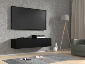 miniaturka Wisząca szafka RTV czarna 140 AMIRA