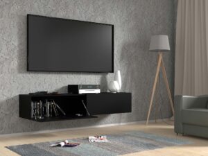 miniaturka Industrialna szafka RTV czarna 160 AMIRA