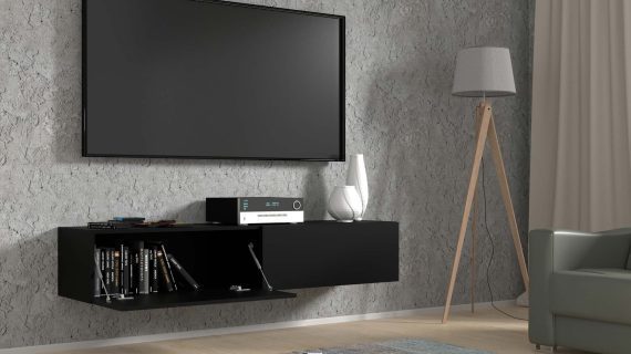 miniaturka Industrialna szafka RTV czarna 160 AMIRA