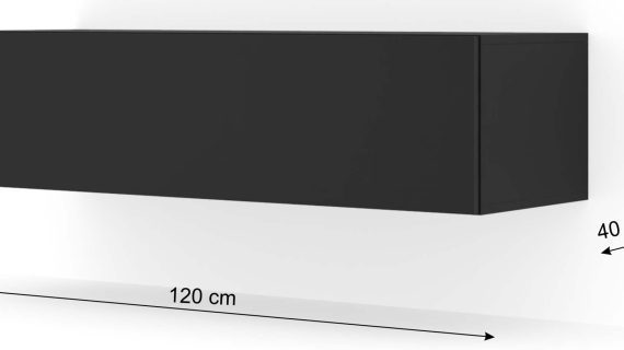 miniaturka Matowa szafka RTV wisząca czarna 120 AMIRA