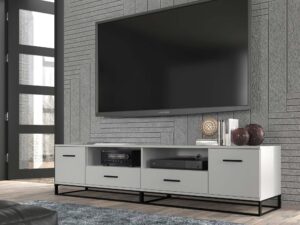 miniaturka Biała szafka RTV Metalowe nóżki ERSOY