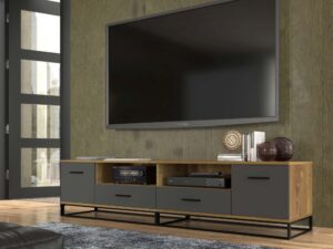 miniaturka Biała szafka RTV Metalowe nóżki ERSOY