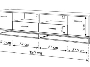 miniaturka Biała szafka RTV Metalowe nóżki ERSOY