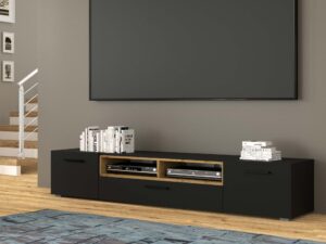 miniaturka Czarna Szafka RTV 200cm Mat NIMET