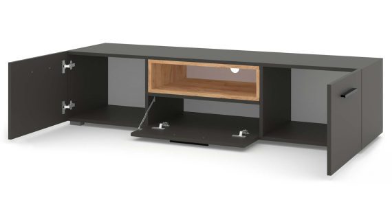 miniaturka Czarna Szafka Stolik RTV 150cm NIMET