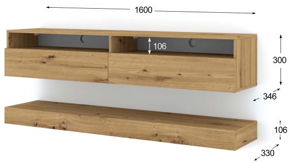 miniaturka Wisząca Szafka pod TV z LED 160 ELSA