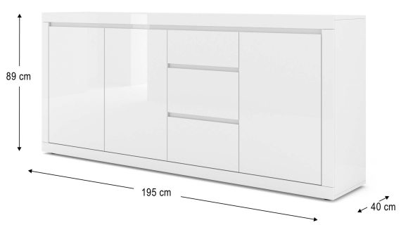 miniaturka Szeroka komoda wysoki połysk TIANA