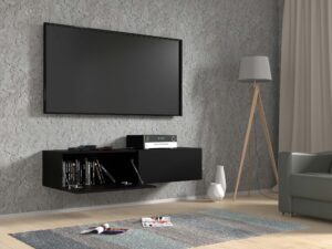 miniaturka Wisząca szafka RTV czarna 140 AMIRA