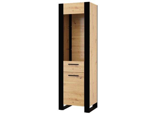 Witryna w stylu industrialnym z czarnymi ramami