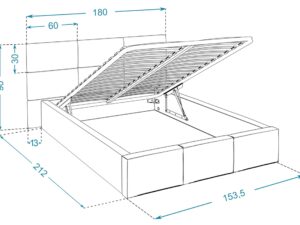 miniaturka Łóżko z panelami tapicerowanymi MIRIAM