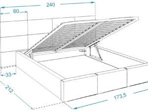 miniaturka Łóżko z panelami tapicerowanymi MIRIAM
