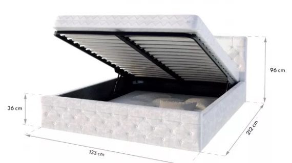 miniaturka Białe Eleganckie Łóżko Tapicerowane 120×200 JULIET