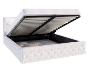 miniaturka Białe Eleganckie Łóżko Tapicerowane 120×200 JULIET