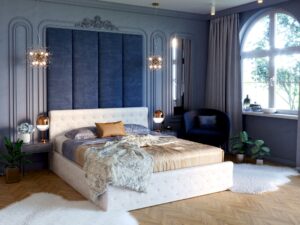 miniaturka Białe Eleganckie Łóżko Tapicerowane 120×200 JULIET