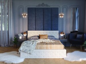 miniaturka Białe Eleganckie Łóżko Tapicerowane 120×200 JULIET