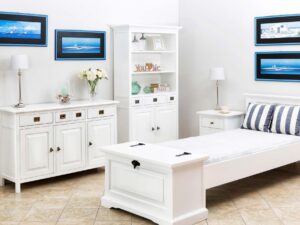 miniaturka Witryna Wysoka Przeszklona Słupek z Drewna MENDOZ