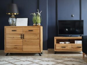 miniaturka Dębowa Szafa Dwudrzwiowa na Nóżkach PAROS LOFT