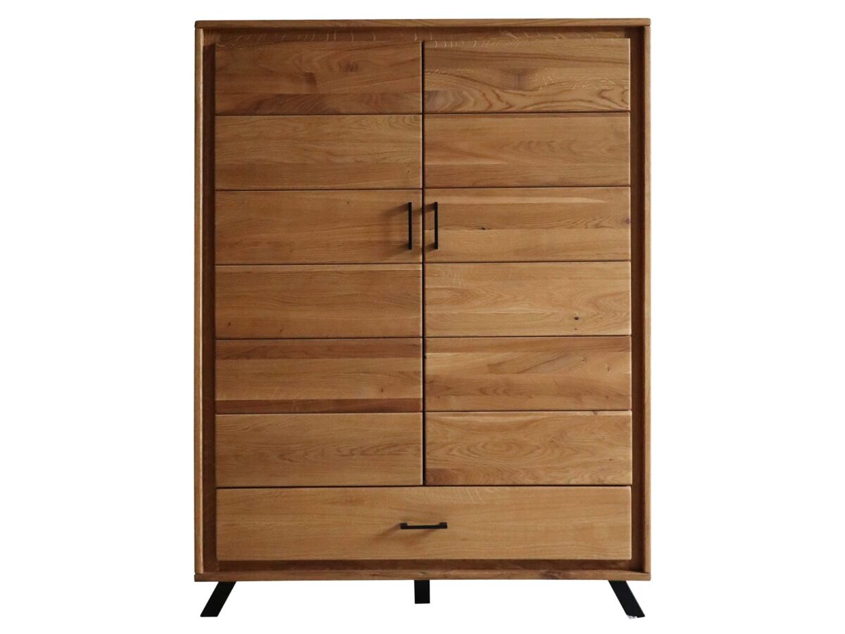 Wysoka Dębowa Komoda na Nóżkach ALAMOS LOFT