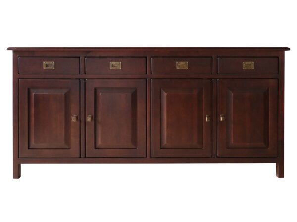 Komoda z ciemnego drewna w stylu kolonialnym z trzema szufladami