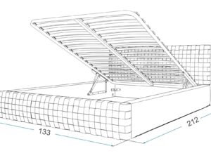 miniaturka Łóżko z plecionym wezgłowiem CINDY