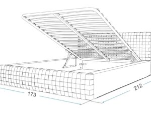 miniaturka Łóżko z plecionym wezgłowiem CINDY