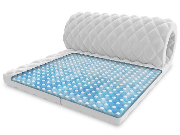 Topper z pianki chłodzącej memory bez dodatków, prosty przekrój