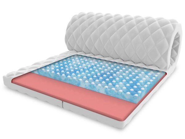 Topper piankowy profilowany z chłodzącym żelem i matą kokosową