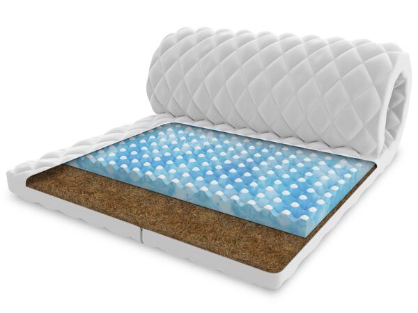 Materac nawierzchniowy z pianki termoelastycznej typu memory z chłodzącą strukturą 3D