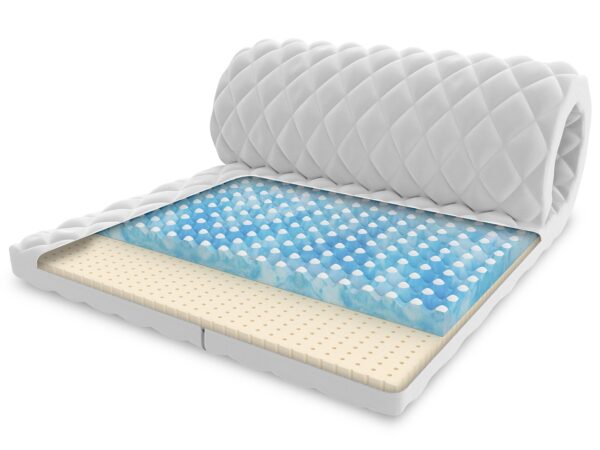 Topper z pianki termo z elastycznym pokrowcem i prostym wykończeniem