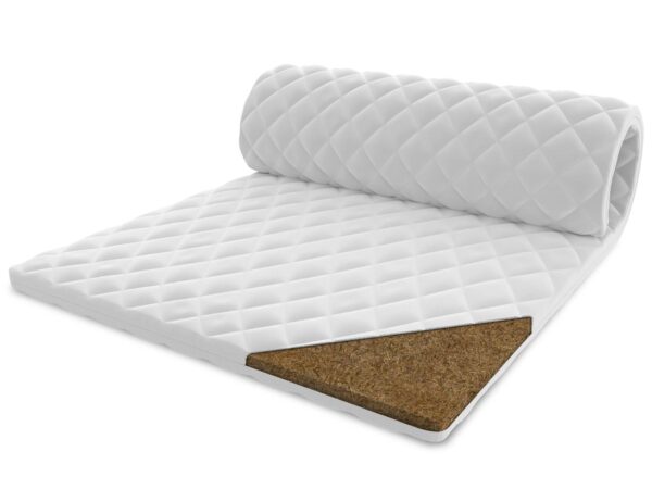 Zwijany topper z warstwą kokosową i białym pokrowcem – widok złożony