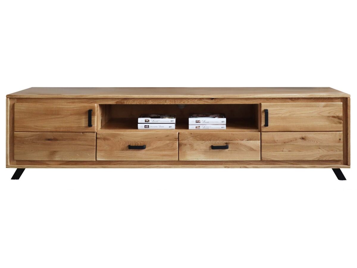 Duża Dębowa Szafka pod Telewizor PAROS LOFT