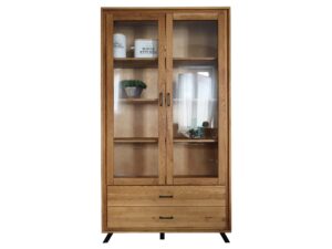 Wysoka Witryna Dębowa na Nóżkach ALAMOS LOFT