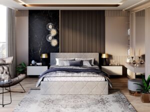 miniaturka Wygodne Pojedyncze Łóżko Tapicerowane 90×200 LINDA