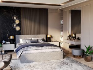 miniaturka Wygodne Pojedyncze Łóżko Tapicerowane 90×200 LINDA