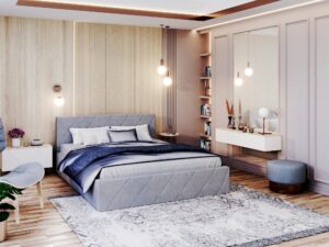 miniaturka Wygodne Pojedyncze Łóżko Tapicerowane 90×200 LINDA